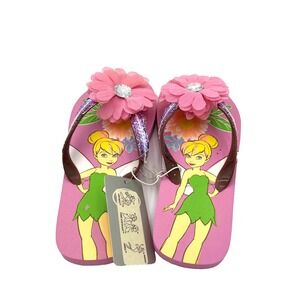 Disney Tinker Bell‎ Girl's Pink Flip Flop Sandal Size 9/10 New